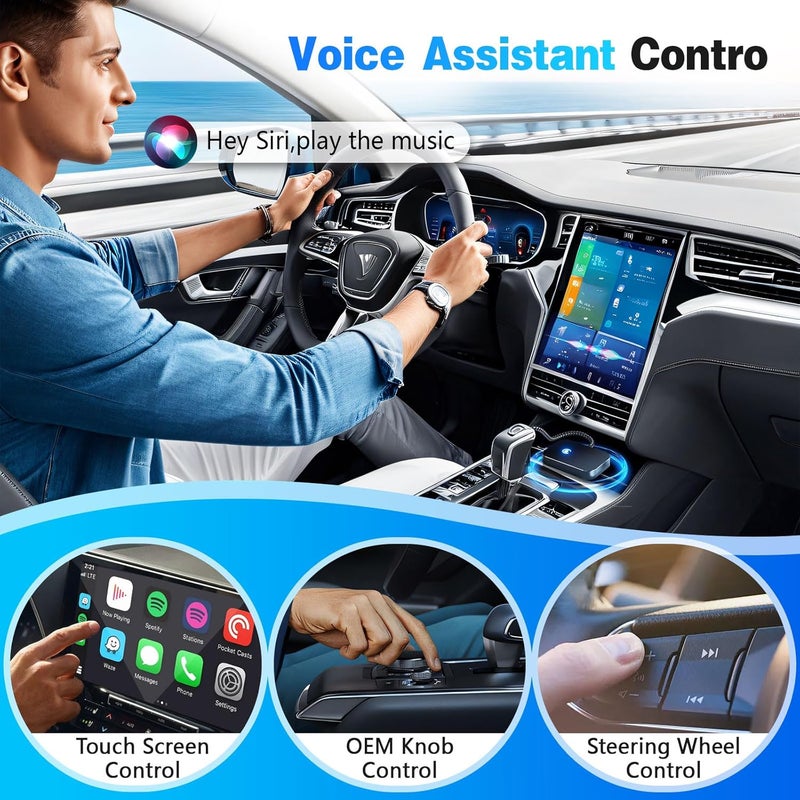 KPBOTL محول CarPlay اللاسلكي لجهاز iPhone، توصيل وتشغيل تحويل من CarPlay سلكي إلى لاسلكي، دون تأخير، محول Carplay اللاسلكي المصغر لجهاز iPhone iOS 10+ والسيارات من 2016 (إيبوني) - Image 4